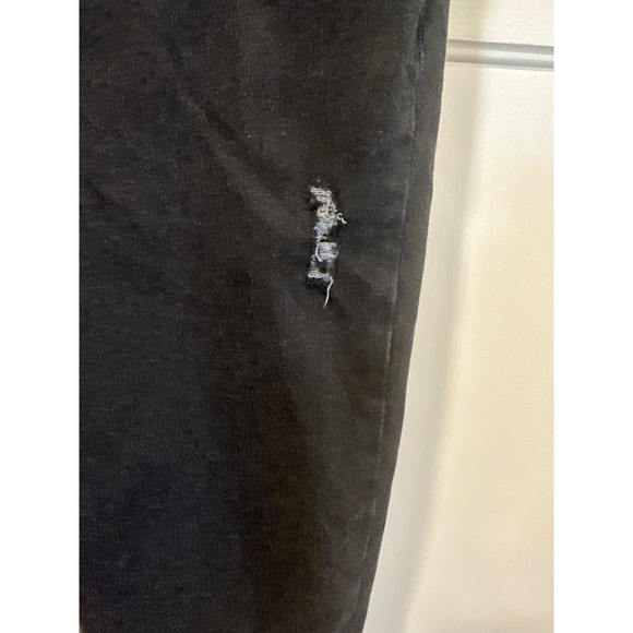 Spanx Distressed Denim Jeggings Black Pull On Medium Wash Ripped Knee - Picture 2 of 6